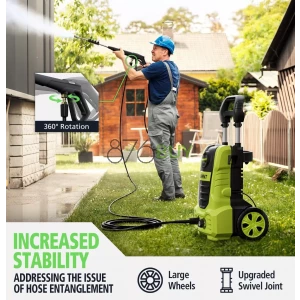 FLAWNT Electric Pressure Washer, 26 FT Hose Pressure Cleaner 2030 PSI with 4 Nozzles