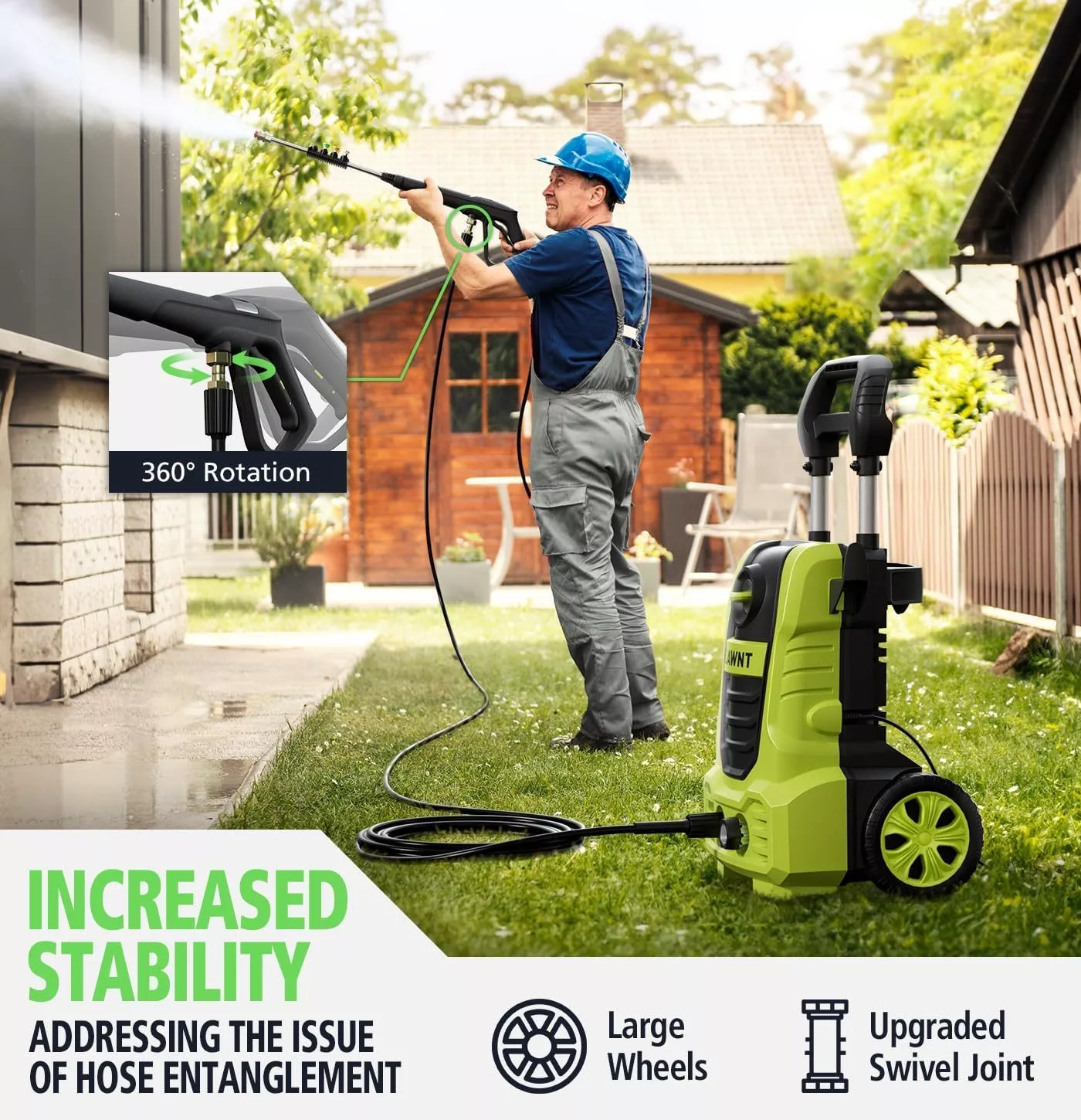 FLAWNT Electric Pressure Washer, 26 FT Hose Pressure Cleaner 2030 PSI with 4 Nozzles - Image 4