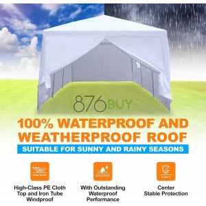 SereneLife Pop Up Canopy Tent 10x30 - Portable Commercial Instant Shelter Foldable/Collapsible Sun Shade Canopy Pop Up Tent w/ 4 Walls