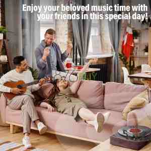 Cotsoco Vinyl Record Player Turntable with Built-in Bluetooth Receiver & 2 Stereo Speakers