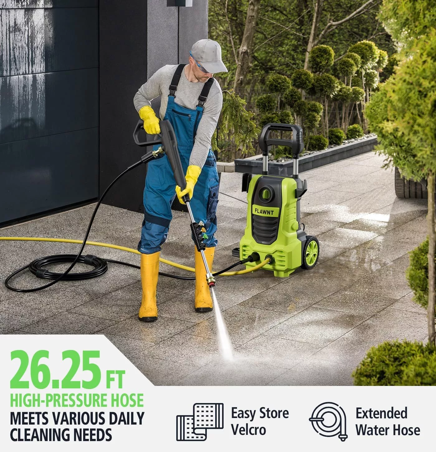 FLAWNT Electric Pressure Washer, 26 FT Hose Pressure Cleaner 2030 PSI with 4 Nozzles - Image 5