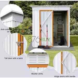 SUN & SUMMER 6' x 4' Outdoor Storage Shed with Exhaust Air, Sloping Roof and Lockable Door