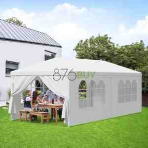 Smartxchoices 10' x 20' Heavy Duty Outdoor White Waterproof Gazebo Canopy Tent with Removable Sidewalls