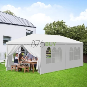 Smartxchoices 10' x 20' Heavy Duty Outdoor White Waterproof Gazebo Canopy Tent with Removable Sidewalls