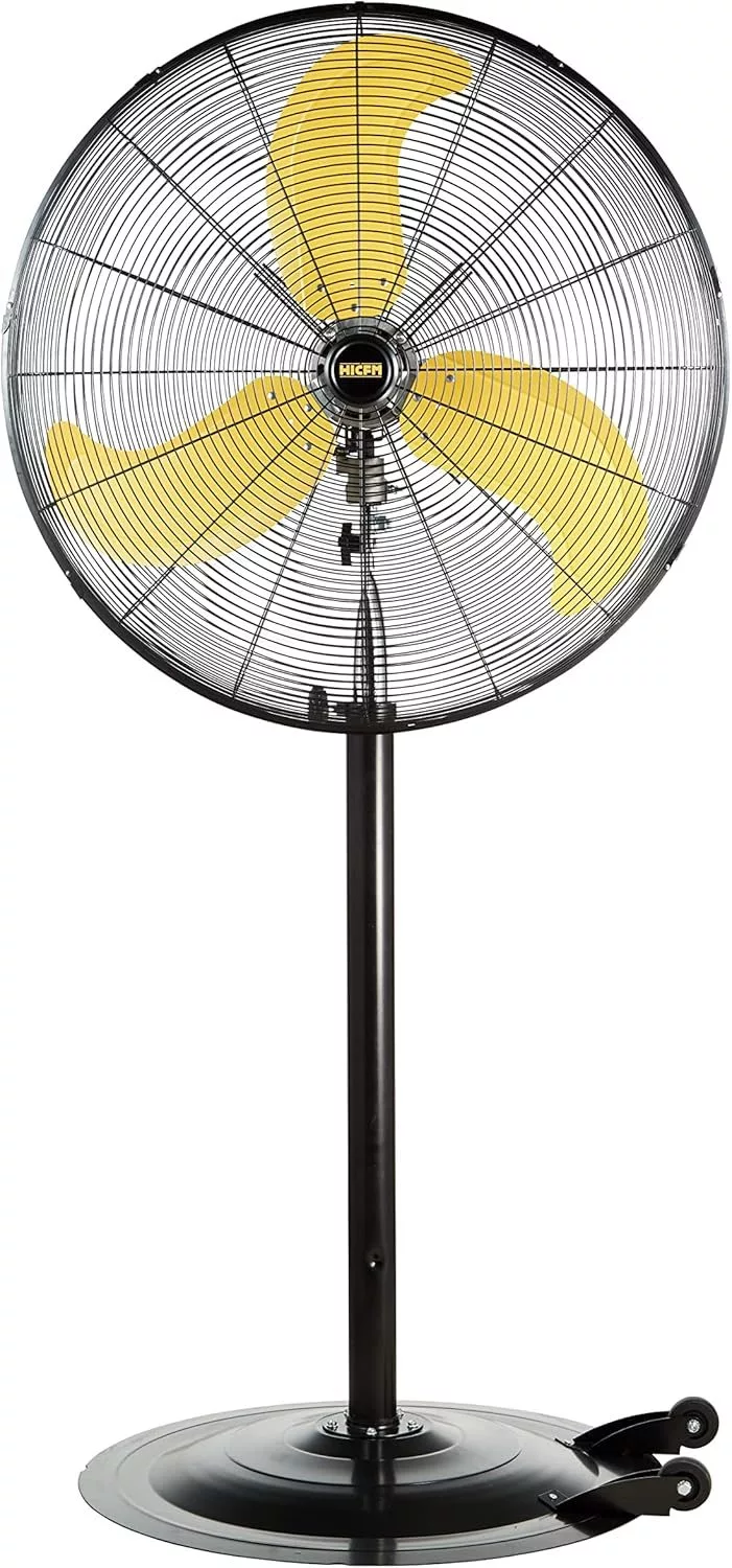 HiCFM Yellow Pedestal Fan (30" Oscillating Pedestal Fan)