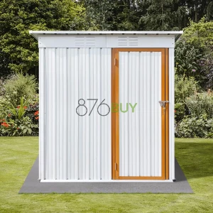 SUN & SUMMER 6' x 4' Outdoor Storage Shed with Exhaust Air, Sloping Roof and Lockable Door