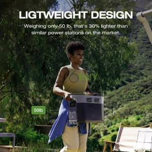 2400W Solar Power Station 2048Wh Capacity with 1 Hour Fast Charge for Home Backup and Outdoor Use