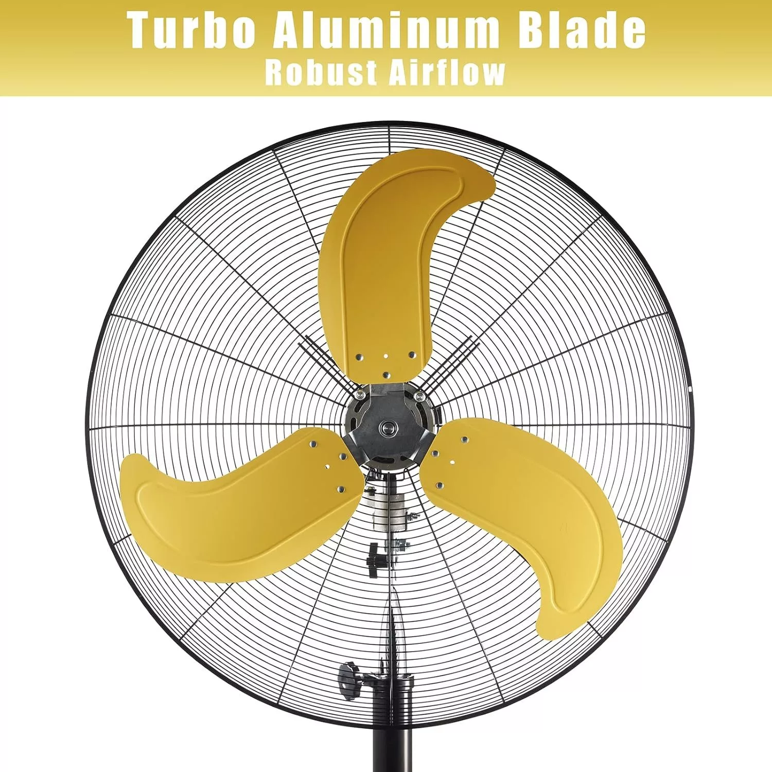 HiCFM Yellow Pedestal Fan (30" Oscillating Pedestal Fan) - Image 4