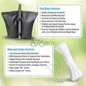 SereneLife Pop Up Canopy Tent 10x30 - Portable Commercial Instant Shelter Foldable/Collapsible Sun Shade Canopy Pop Up Tent w/ 4 Walls