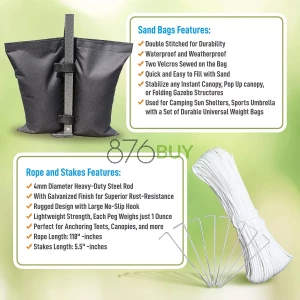 SereneLife Pop Up Canopy Tent 10x30 - Portable Commercial Instant Shelter Foldable/Collapsible Sun Shade Canopy Pop Up Tent w/ 4 Walls