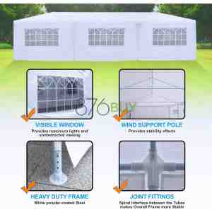 SereneLife Pop Up Canopy Tent 10x30 - Portable Commercial Instant Shelter Foldable/Collapsible Sun Shade Canopy Pop Up Tent w/ 4 Walls