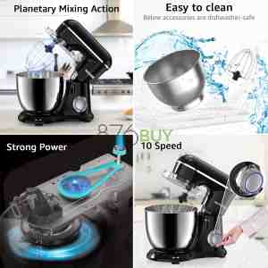 Ailessom New Stand Mixer,6.5-QT 10-Speed Tilt-Head Food Mixer (Onyx Black)