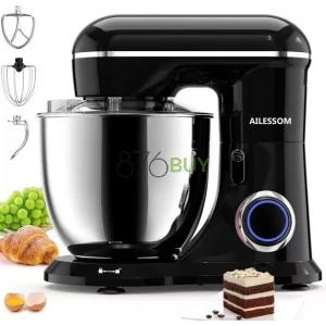 Ailessom New Stand Mixer,6.5-QT 10-Speed Tilt-Head Food Mixer (Onyx Black)