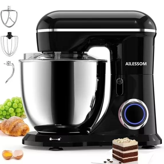 Ailessom New Stand Mixer,6.5-QT 10-Speed Tilt-Head Food Mixer (Onyx Black)