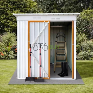 SUN & SUMMER 6' x 4' Outdoor Storage Shed with Exhaust Air, Sloping Roof and Lockable Door
