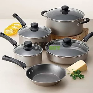 Tramontina 9-Piece Non-Stick Cookware Set, Champagne
