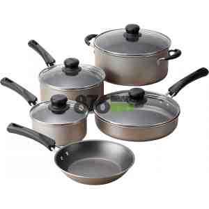Tramontina 9-Piece Non-Stick Cookware Set, Champagne